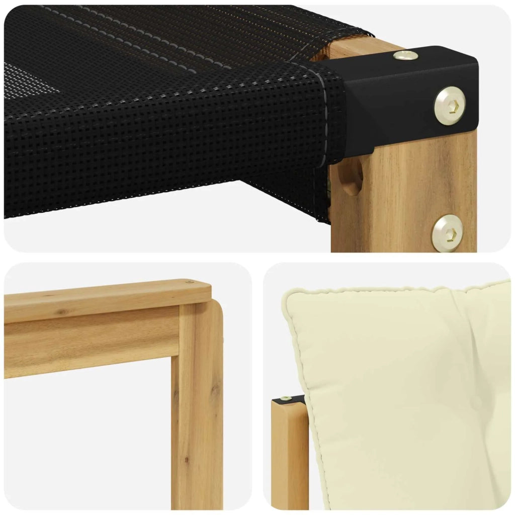 Set di divani da esterno-Sofa da giardino Legno di Acacia Massello e Textilene 662291