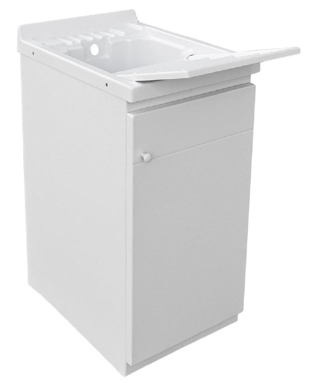 Lavatoio 45x60 con mobile ad 1 anta in ABS con tavola in propilene - Bianco
