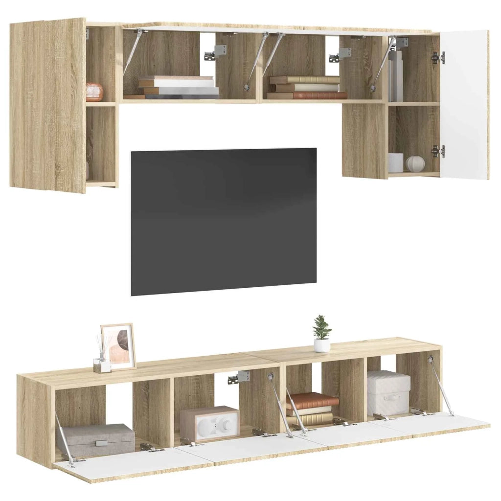 Set mobile TV 4 pcs Rovere Sonoma Legno multistrato