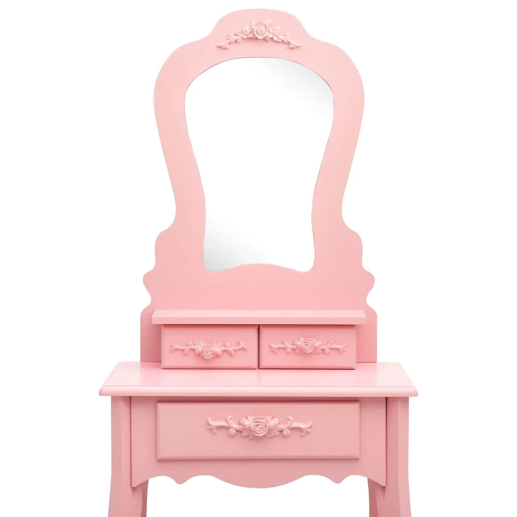 Set toeletta con sgabello 50 x 59 x 136 cm rosa 02_0006226