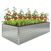 Vaschetta da giardino esterna rialzata ¨C Zephmum ¨C Grigio argento acciaio 240x120x60cm