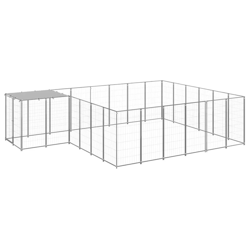 Gabbia per cani da esterno recinto per animali colore argento 12,1 m² acciaio codice 02_0000237