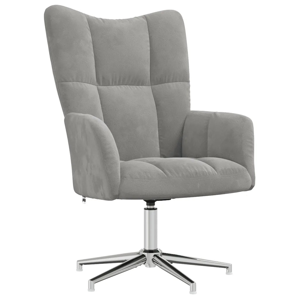 Sedia Relax Grigio Chiaro in Velluto 328117