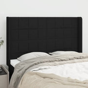 Testiera ad Orecchio Nera 147x16x118/128 cm in Tessuto 3119580