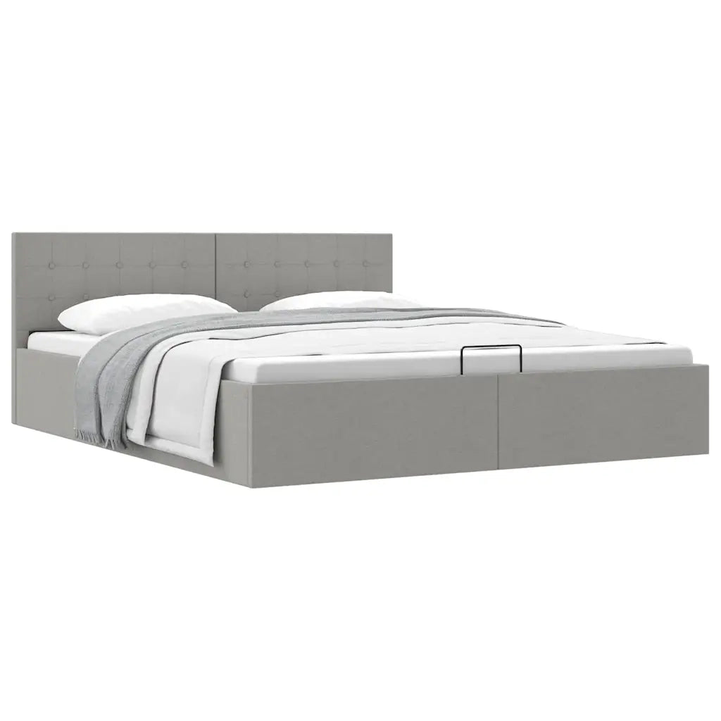 Giroletto con Contenitore  Grigio Chiaro in Tessuto 180x200 cm  cod mxl 57410