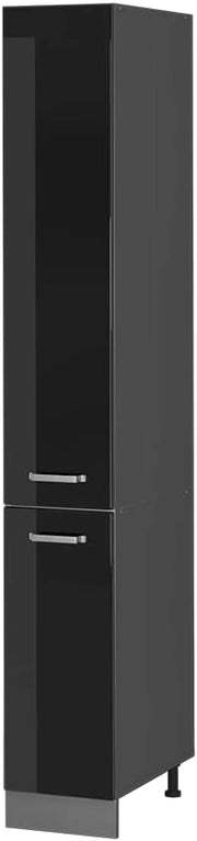 Armadio da farmacia R-Line, Nero lucido, 30 cm, per la libera combinazione all'interno di sistemi cucina modulari