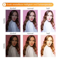 2x LED Niova 100-F Pro 100 W bicolore con treppiede per lampada, luce video dimmerabile, luce da studio con luce morbida, luce fotografica con telecomando