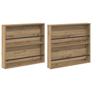 Scaffale per riviste 2 pz Rovere artigianale 80 x 12 x 70 cm CFW9498853