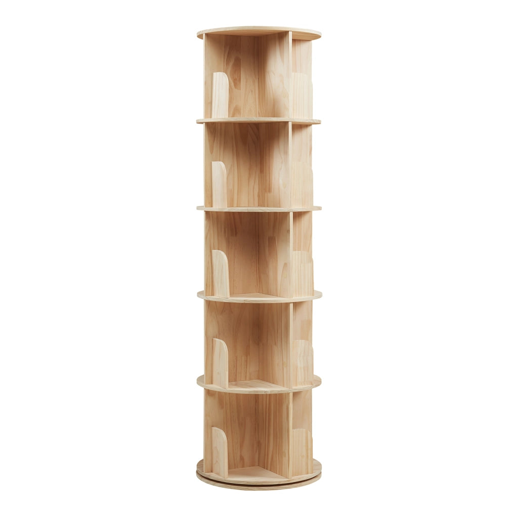 Libreria Girevole Chasek per Cameretta a 5 Livelli in Legno di Pino 157 x Ø44 cm [en.casa]