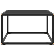 Tavolino da salotto | Tavolino da caff¨¨ | Tavolino da Soggiorno Nero con Vetro Nero 60x60x35 cm