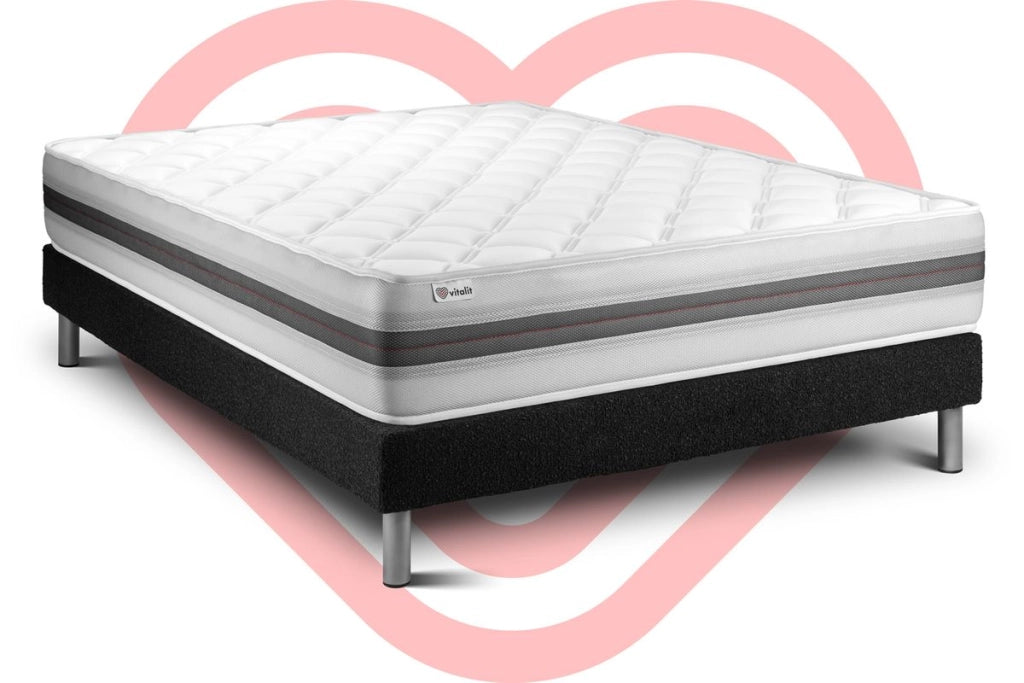 Letto con materasso VITALMEMO BACK160 x 190 cm Rete Kit Nero