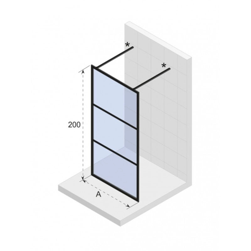 Parete doccia walk-in GRID 401 RIHO 120x200 cm