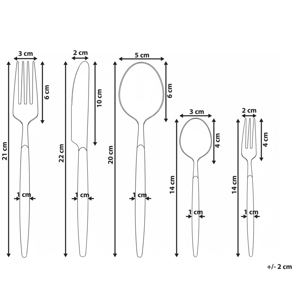 Set di posate Modern Glam 30 pezzi Coltello Forchetta Cucchiaio Cucchiaino da tè Forchetta da frutta Materiale sintetico Acciaio inossidabile Oro