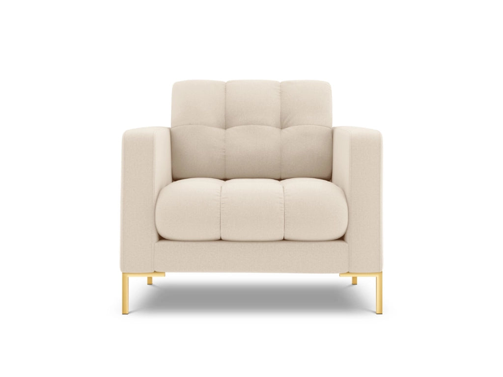 Cosmopolitan Design - Poltrona "Bali" in tessuto strutturato beige chiaro 