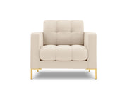 Cosmopolitan Design - Poltrona "Bali" in tessuto strutturato beige chiaro 