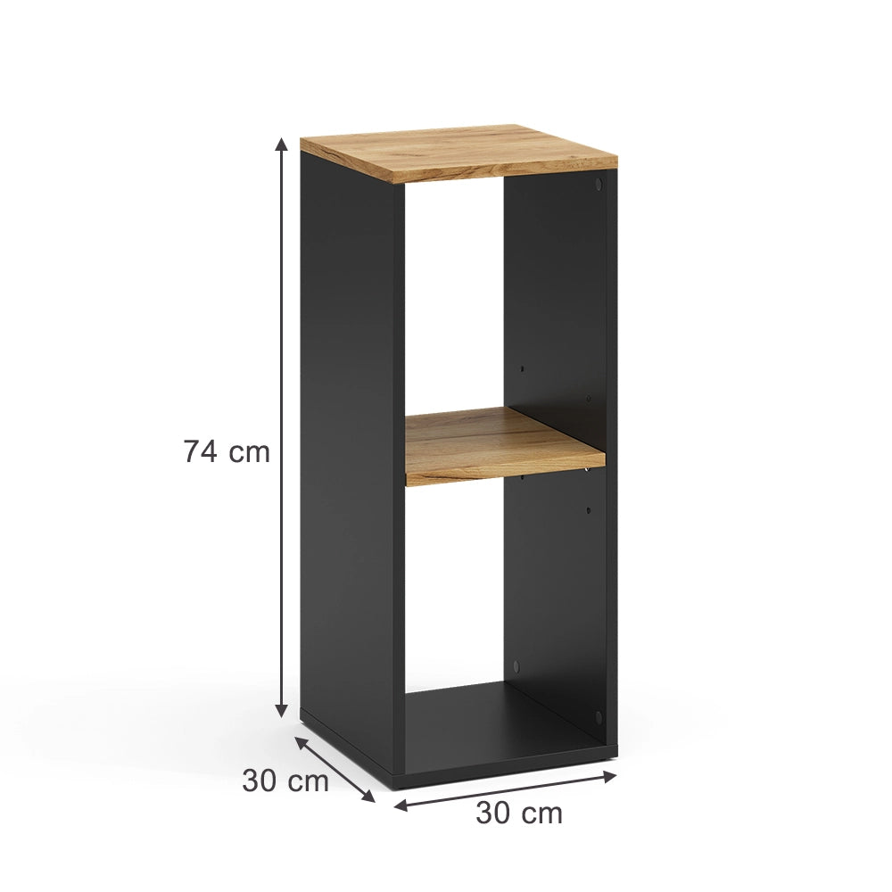 Vicco Libreria Antracite/quercia dorata 30 x 74 cm con 2 scomparti aperti