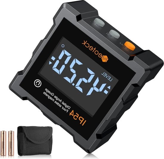 Livello digitale box LCD con gradiente magnetico con illuminazione posteriore magnetica - IP54 impermeabile - livellatrice per lavorazione del legno costruzione - manutenzione auto industria - batteria inclusa