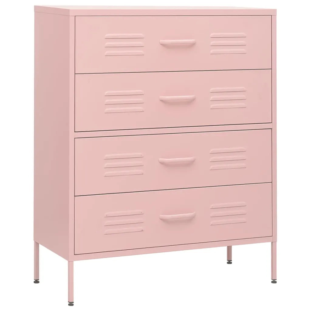 Cassettiera Rosa 80x35x101,5 cm in Acciaio 336202