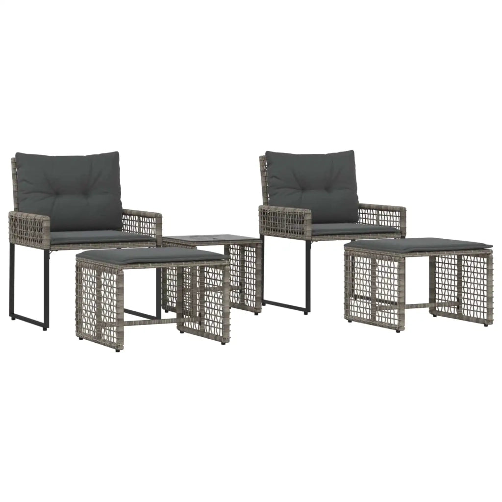 Set di Mobili da Esterno con cuscino 5 pcs Grigio