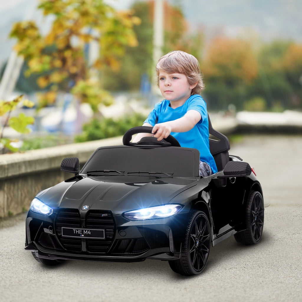 Macchina Elettrica per Bambini a Licenza BMW M4 con Telecomando, Clacson e Fari, 108x69.5x51 cm, Nera