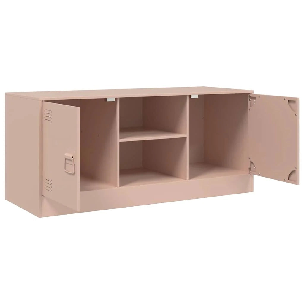 Mobile TV multimediale scaffale TV credenza TV sala da pranzo soggiorno camera da letto rosa 99 x 39 x 44 cm acciaio rosa 02_0028305