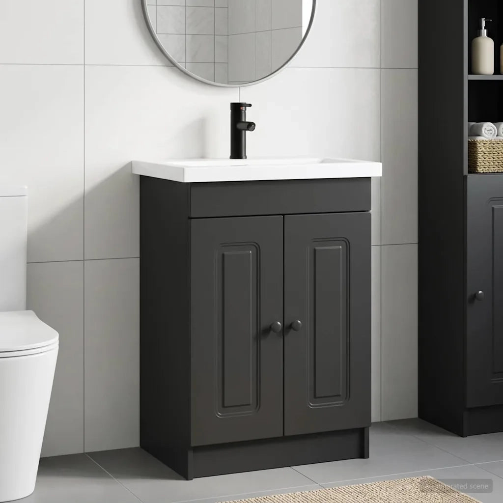 Set di mobili per il bagno Nero 56 x 37,5 x 81 cm 3404165