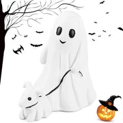 Decorazione di Halloween di fantasma e cane che camminano, stand-behemoet ornamenti - Ghost Walking Dog giocoso statuetta 2024 (A - ragazzo)