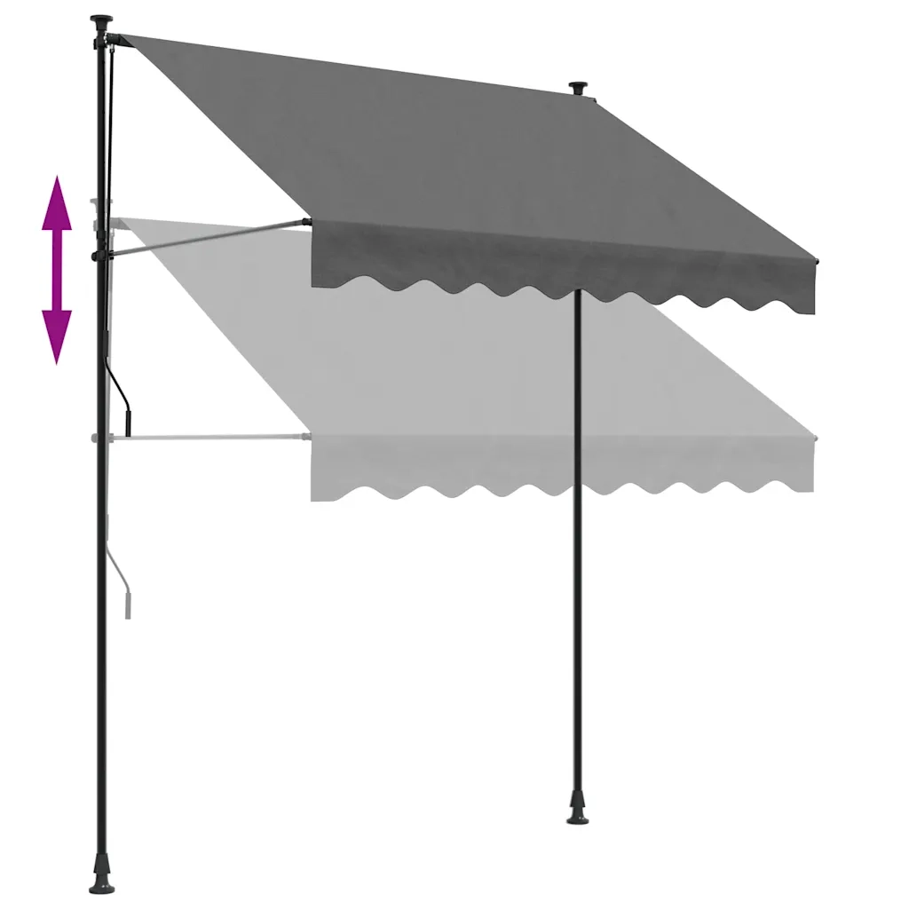 Tenda da Sole | Tenda parasole Retrattile Antracite 200x150 cm Tessuto e Acciaio