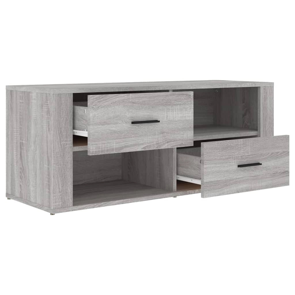 Mobile TV multimediale mensola TV credenza TV sala da pranzo soggiorno camera da letto Sonoma 100 x 35 x 40 cm legno ingegnerizzato grigio 02_0028326