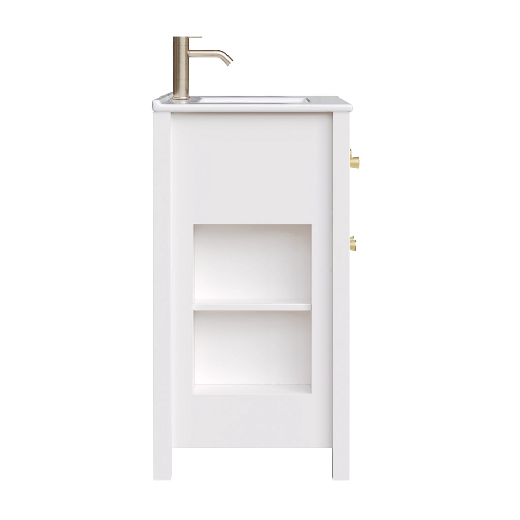 MOBILE DA BAGNO 81 x 46,5 x 86,5 cm Bianco in MDF con lavabo in ceramica