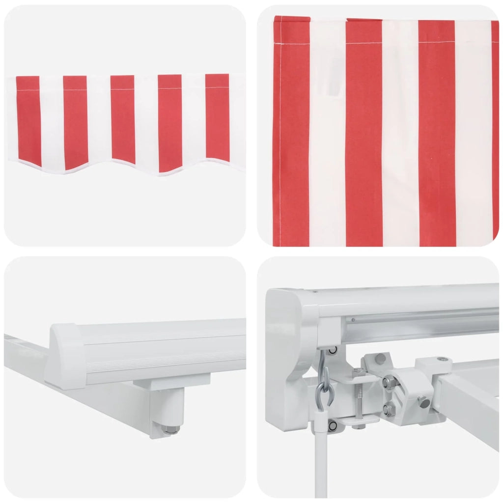 Tenda retrattile manuale Rosso e Bianco 4,5 × 3,5 m 3420315