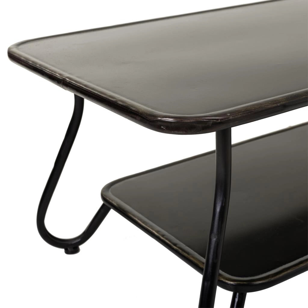 Tavolino in metallo nero 120x60x46,5h