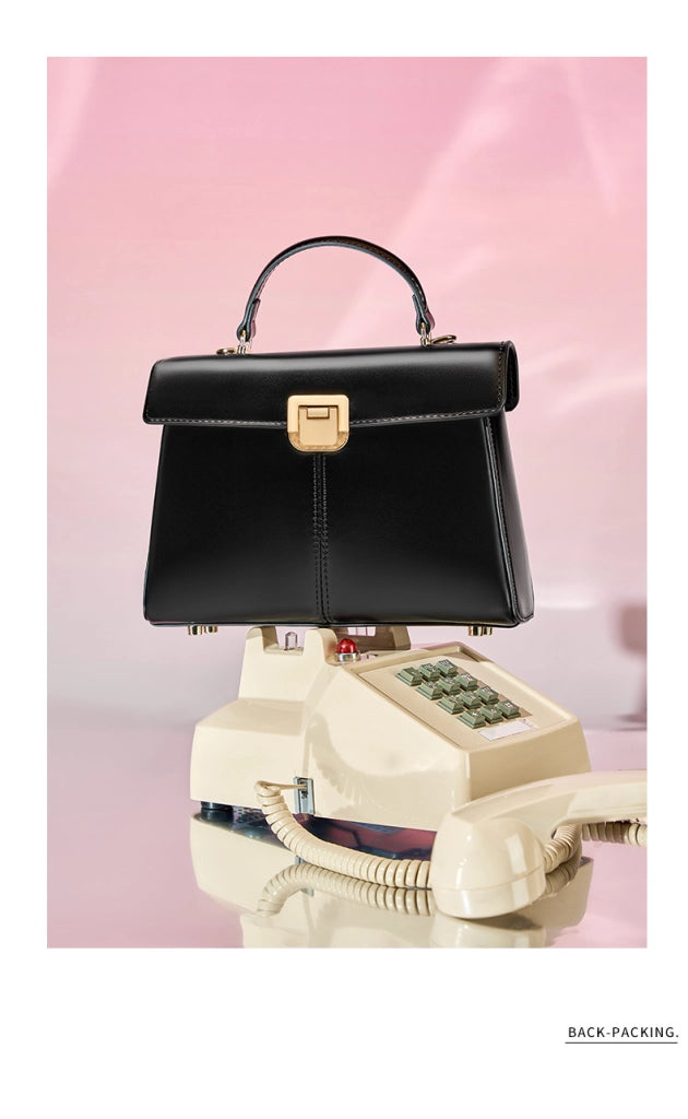 Borsa tote da donna in vera pelle nera