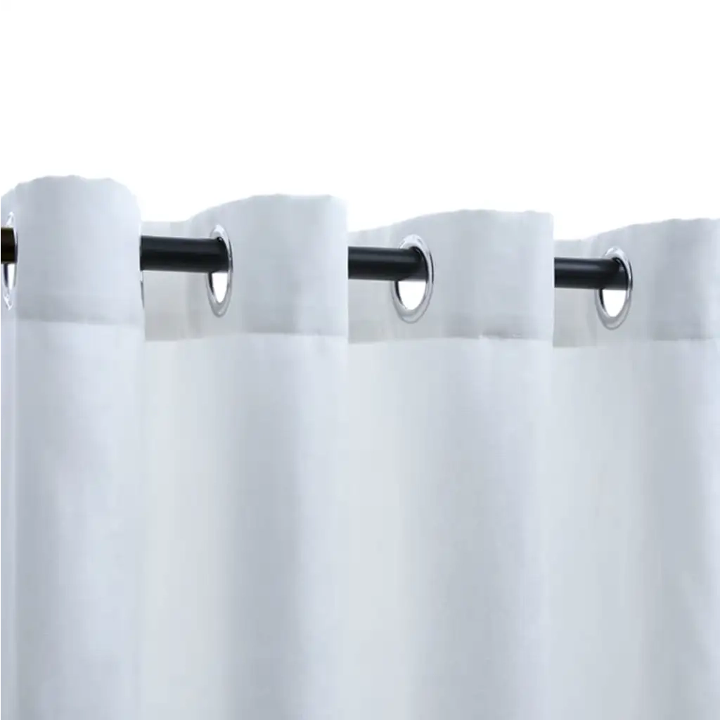 Tende Oscuranti | Tende Blackout con Anelli in Metallo 2 pz Avorio 140x225 cm