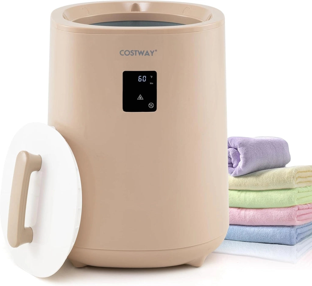 COSTWAY Scalda Asciugamani per Bagno, Scalda Coperta Grande 18 L con Display LED & Spegnimento Automatico, Secchio Portatile per Asciugamani Caldi per 2 Asciugamani, Accappatoi e Coperte (Bianco)
