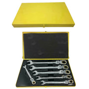 Trade Shop - Kit Chiavi Combinate Fisse E A Cricchetto Testa Snodabile Helved Da 6pz Hld10123 -