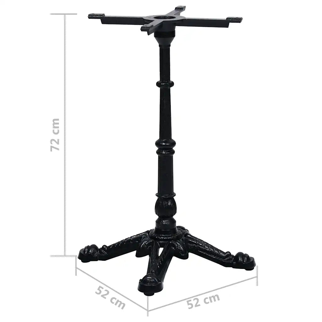 vidaXL Gamba per Tavolino da Bistrò Nero 52x52x72 cm in Ghisa