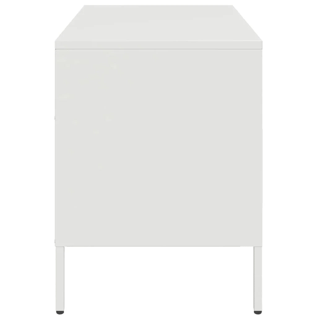 Mobile TV multimediale mensola TV credenza TV adatto per sala da pranzo soggiorno camera da letto 68 x 39 x 50,5 cm acciaio bianco 02_0026155