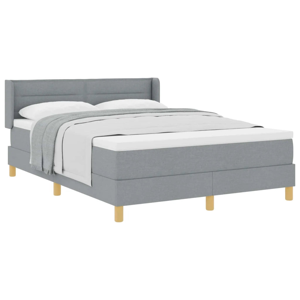 Letto a molle con materasso Grigio chiaro 200 x 140 cm Tessuto 3341230