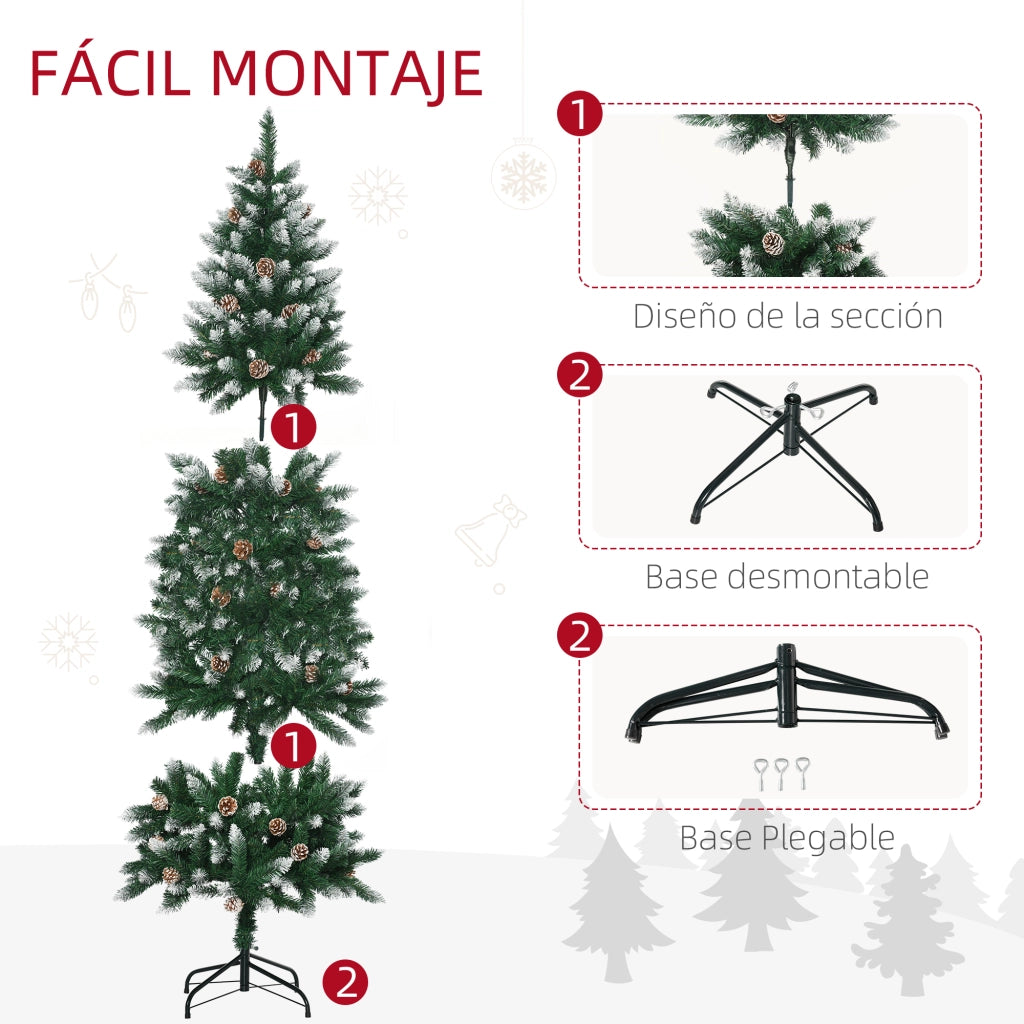 Albero di Natale Artificiale ¨C zephmum ¨C Verde 180 cm con base pieghevole