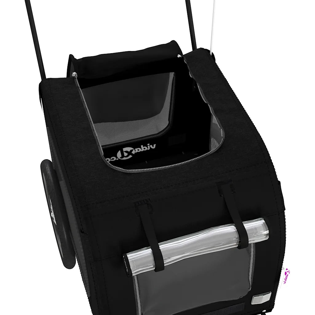 Rimorchio da Bici per Animali Nero Oxford e Ferro CFW4417641