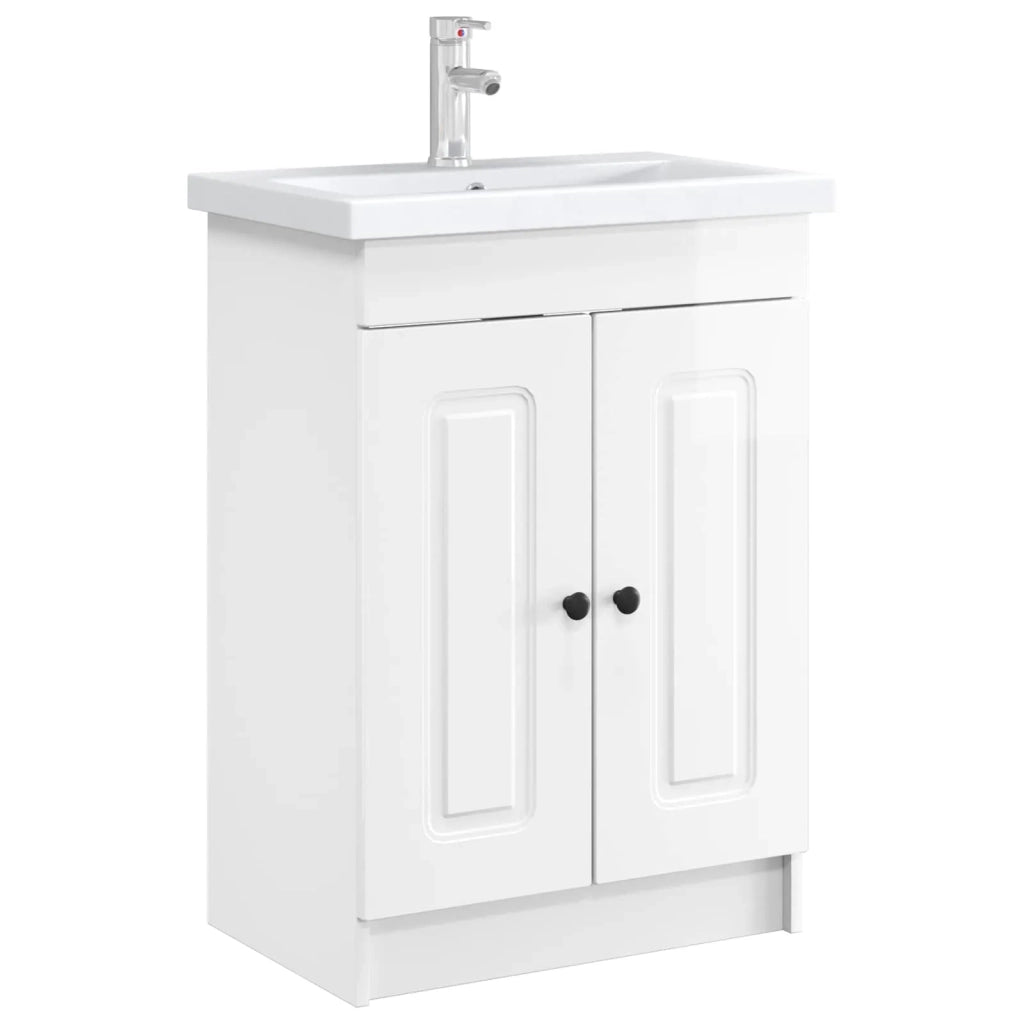 Mobiletto da bagno sotto il lavello Bianco Lucido 890008