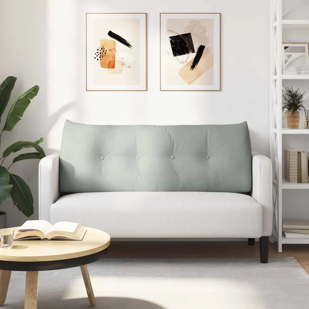 Cuscino per Schiena Grigio chiaro 120 x 24 x 50 cm Velluto 42014487