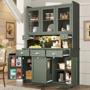Mobile Cucina con LED e Vetro ¨C MINIMAL ¨C Verde, 180x120 cm, 3 Ante
