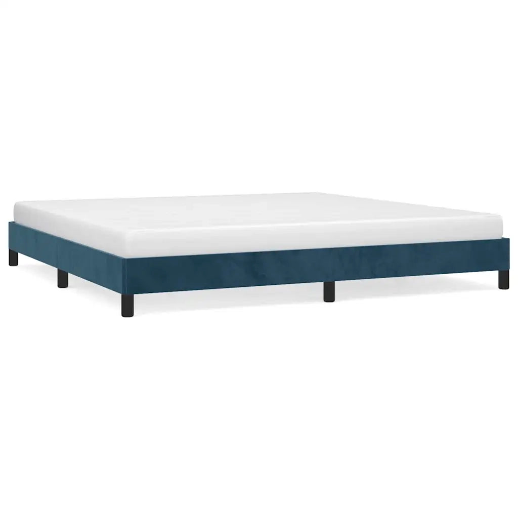 Letto matrimoniale | Letto per adulti | Giroletto senza Materasso Blu Scuro 200x200 cm in Velluto
