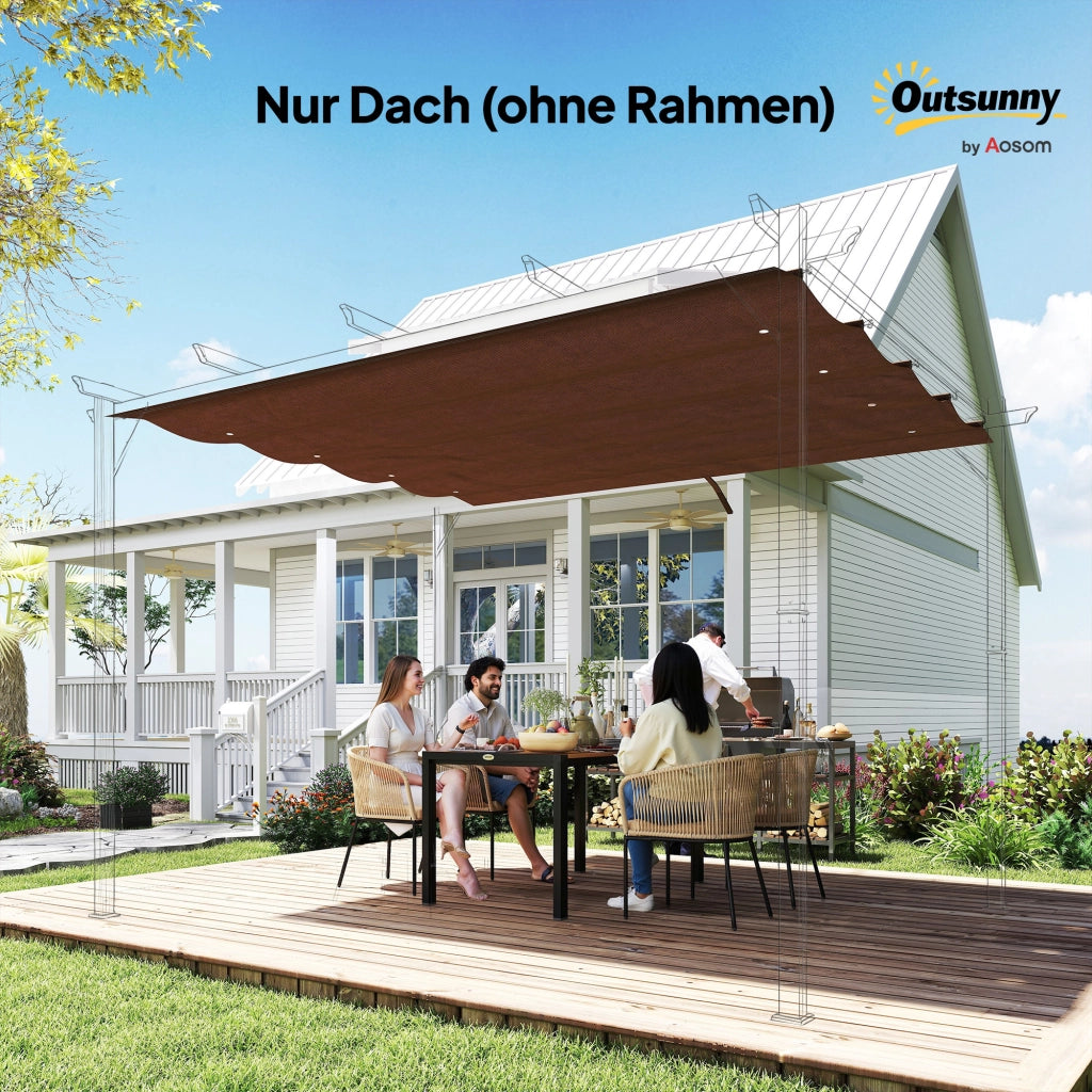 Copertura per Gazebo da Giardino ¨C zephmum ¨C Marrone 285x200 cm