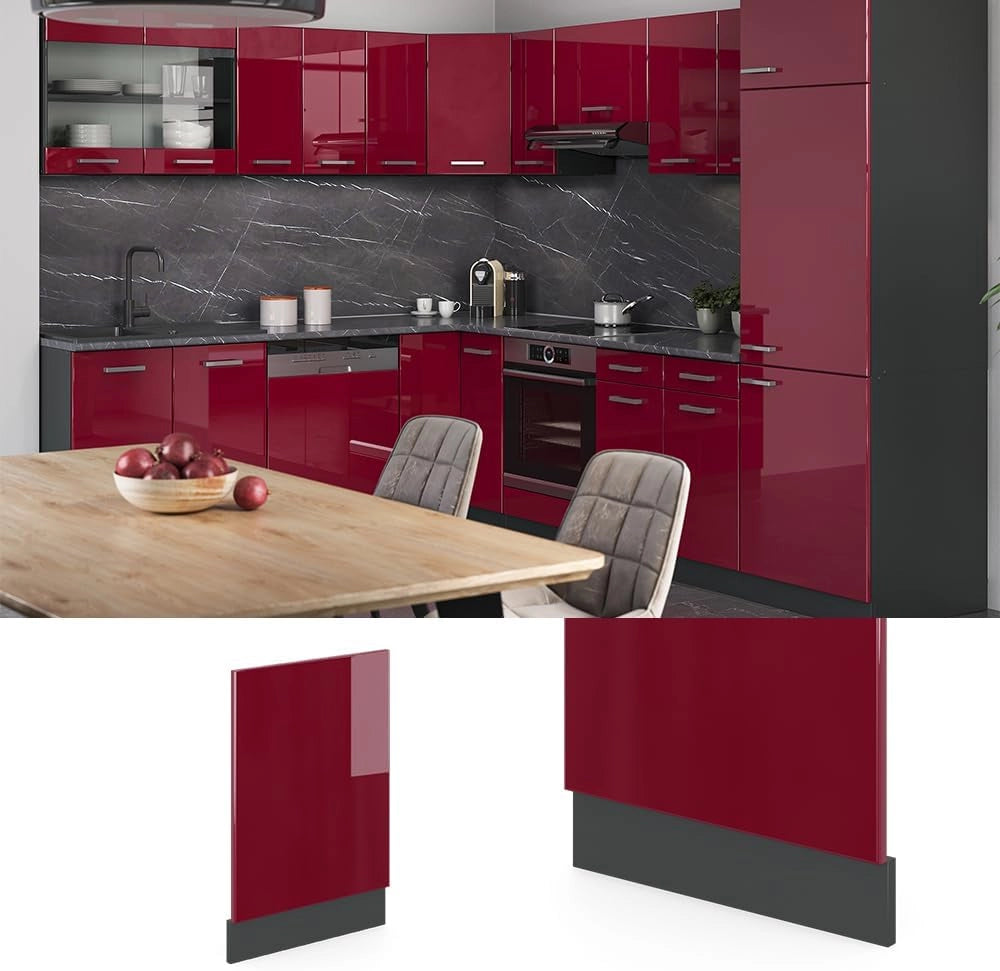Pannello frontale R-Line, Rosso, 45 cm Senza piano di lavoro, per la libera combinazione all'interno di sistemi cucina modulari