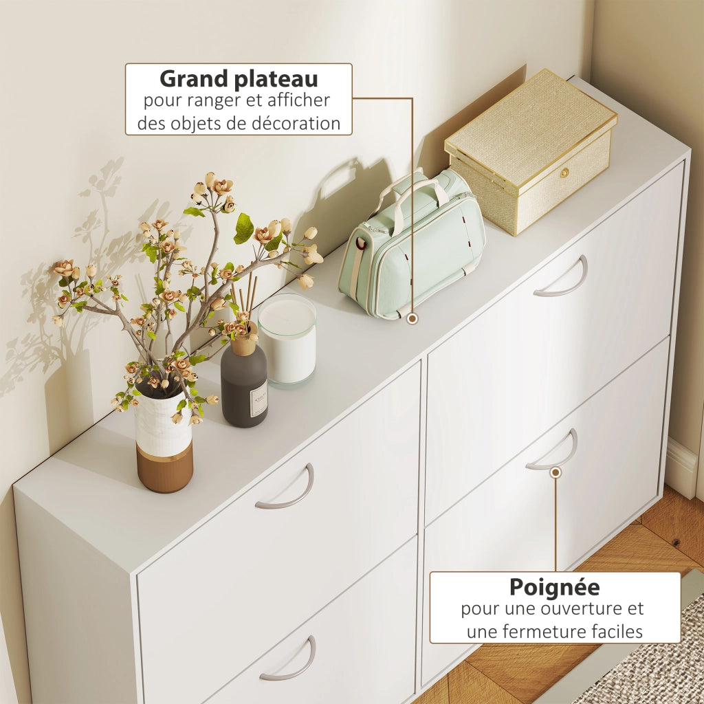 Armadio per Scarpe ¨C zephmum ¨C Bianco 120x24x81 cm