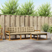 Set di divani da esterno con cuscino 4 pcs Naturale e Beige