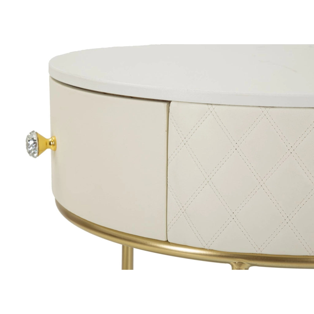 Comodino VKH12, Bianco, Legno, 52x52x70 cm